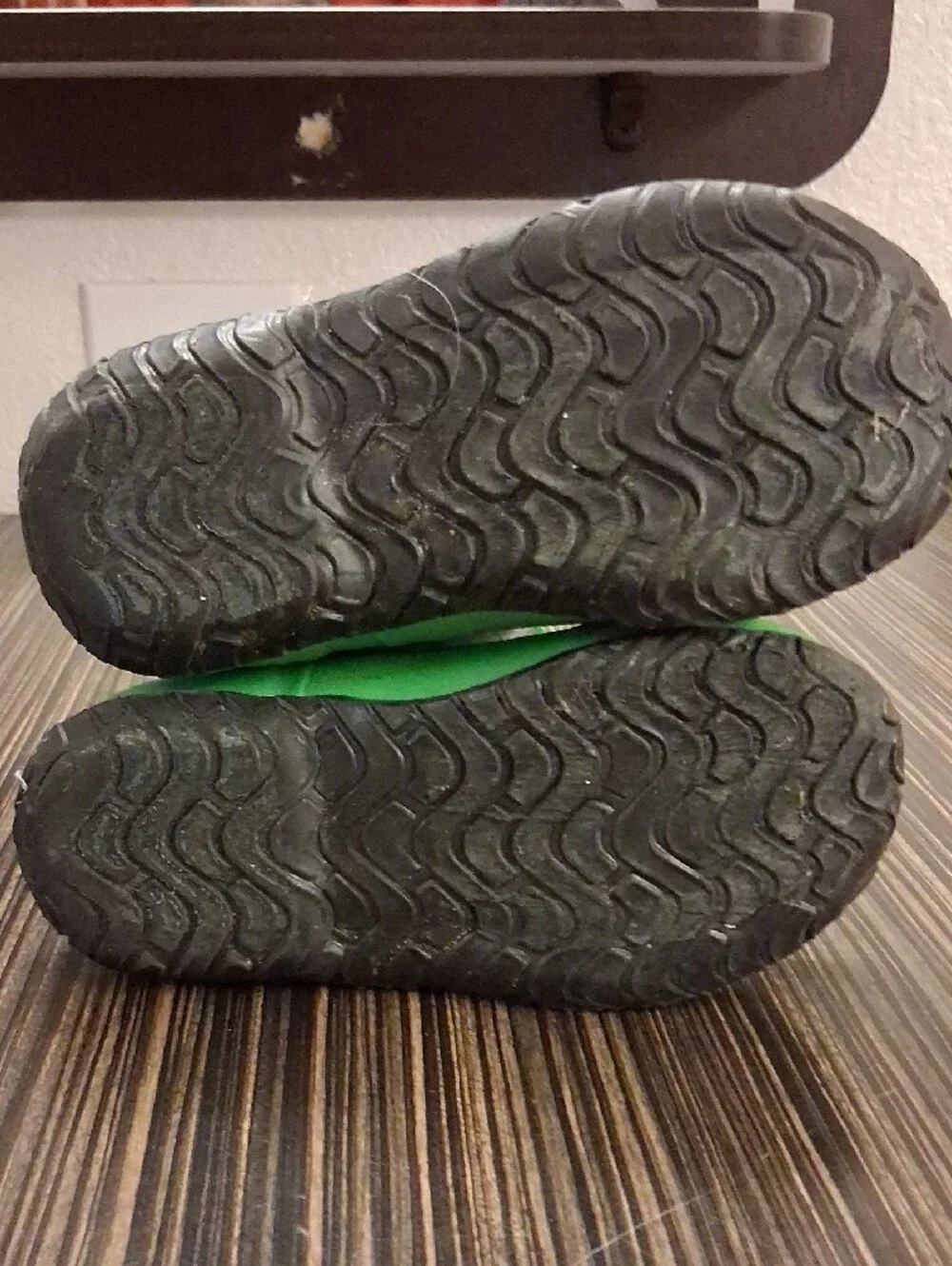 Bogs Black and Green Kids Rain Boots